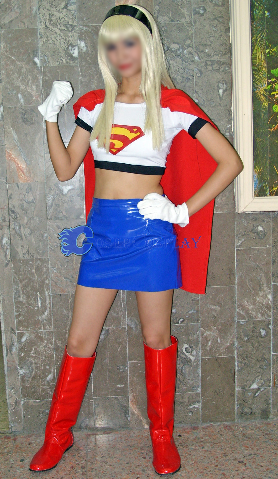 White Supergirl Cosplay Costume Halloween